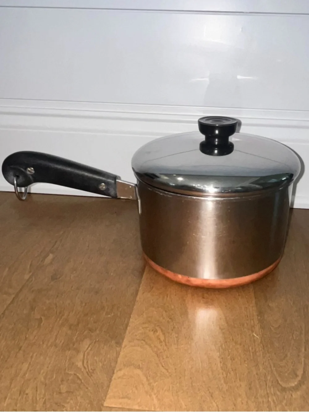 Vintage Revere Ware: 3 Quart Copper Bottom Pot W/Lid: 3